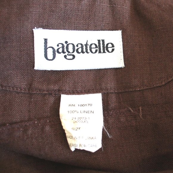 Vintage 1990s BAGATELLE Linen Blazer, Chocolate Brown Jean Jacket Style - Picture 5 of 5